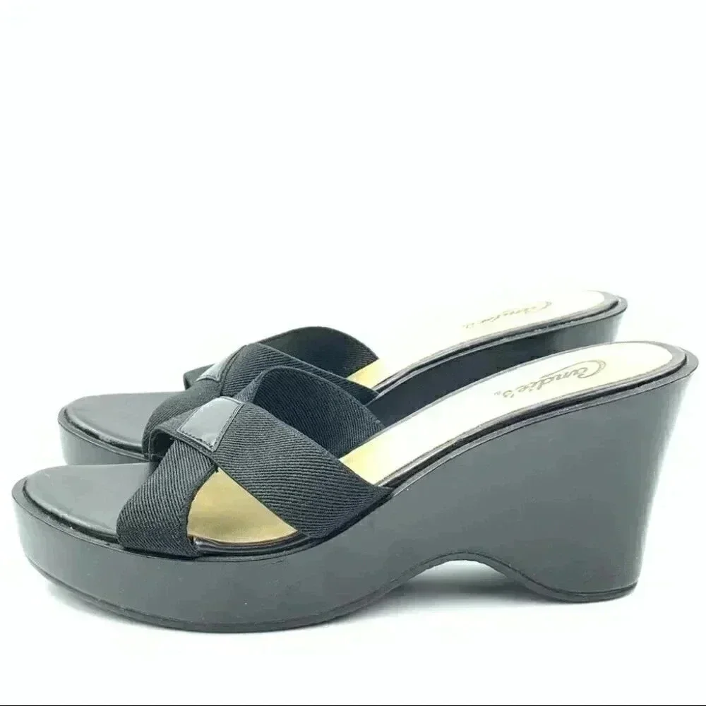 Candies womens sandals size 9.5 black chunky platforms 90s y2k vintage